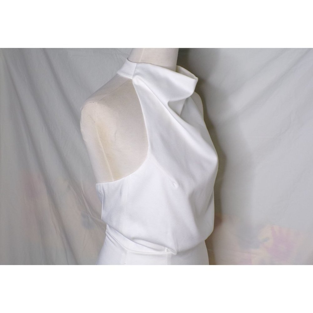 ELLIATT Camo Asymmetric Satin Halter Dress White Large 8 NEW - Picture 8 of 13